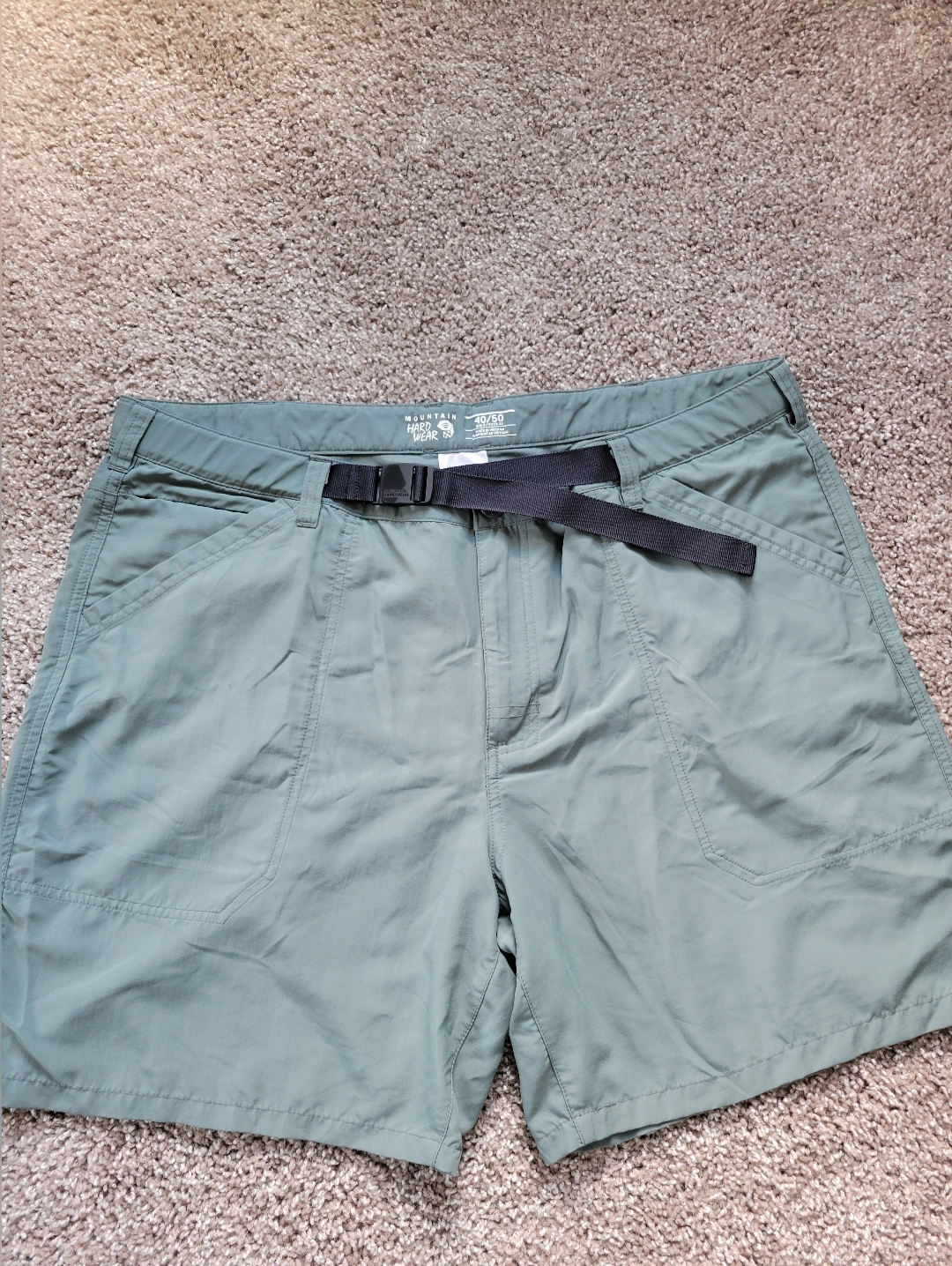Moutain Hardware Nylon Hiking Shorts Size 40/50 Green Belted